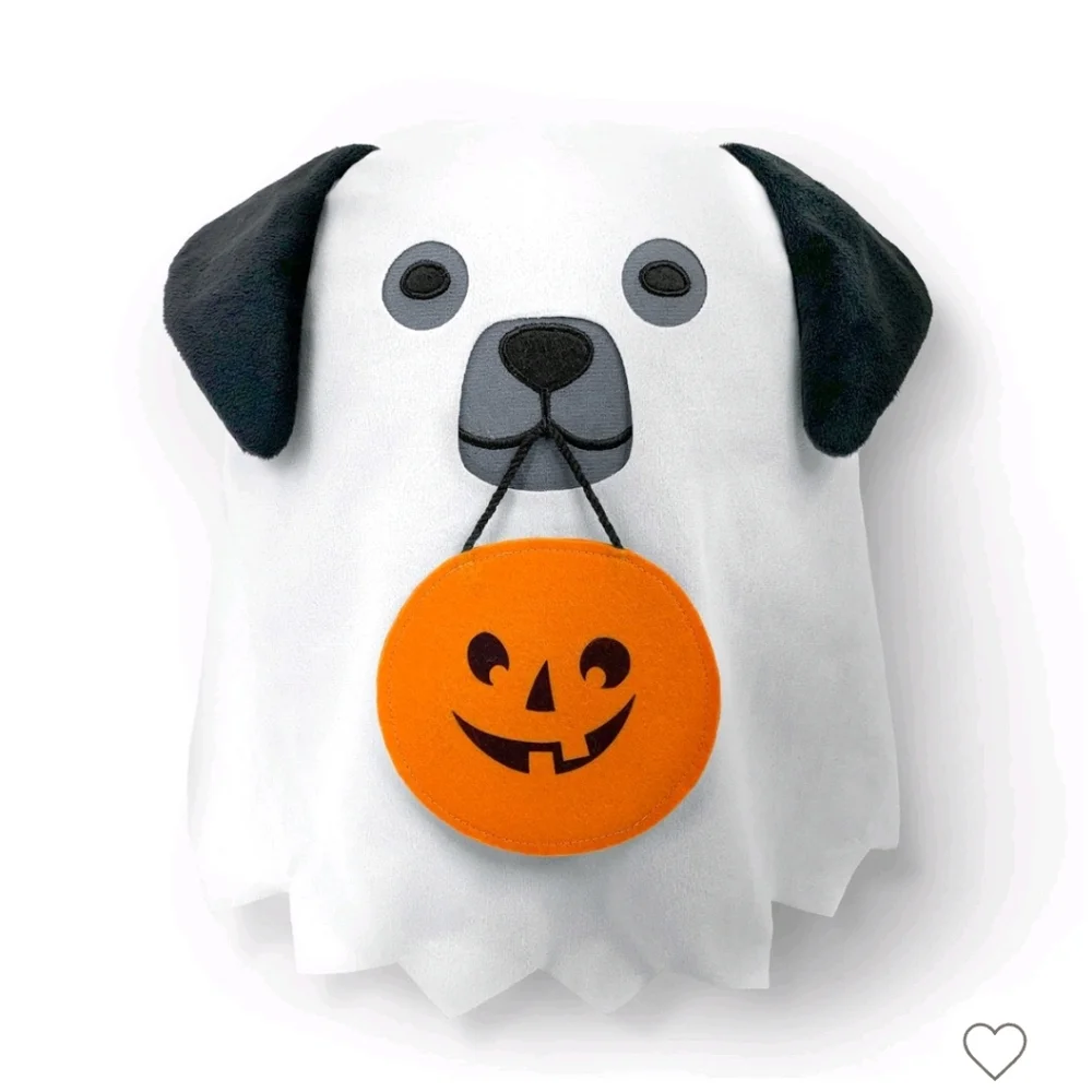 Target Bullseye Playground Dog Ghost Halloween Pillow White NEW 2024